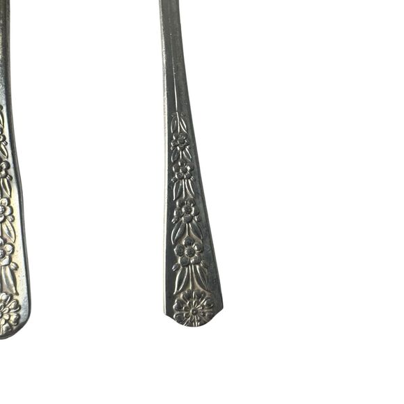 Set Of 3 Meridian Silver Plate Co. Dessert Teaspoon Spoon Vintage - Picture 3 of 15